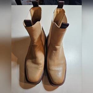Sam Edelman Tan Leather Chelsea Boots with Elastic Panels